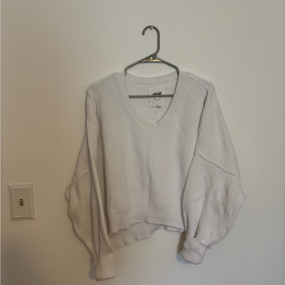 Aerie Soft Cream V-Neck Sweater